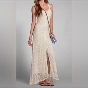 Abercrombie & Fitch Ivory Lace Maxi Dress NWT Size L